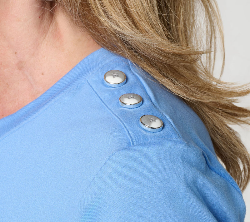 Cuddl Duds Flexwear Tee with Shoulder Buttons — View 7
