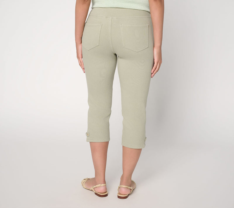 Belle by Kim Gravel Petite Flexibelle Gold Grommet Capri — View 14