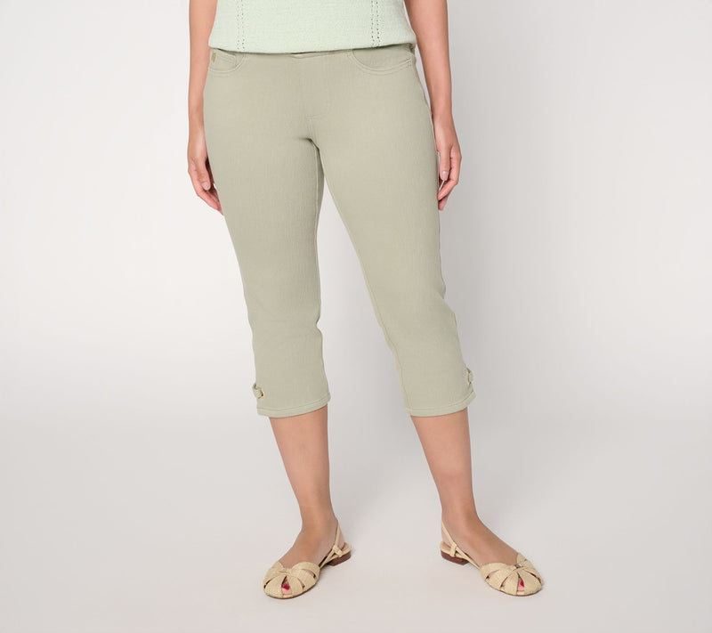 Belle by Kim Gravel Petite Flexibelle Gold Grommet Capri — View 9