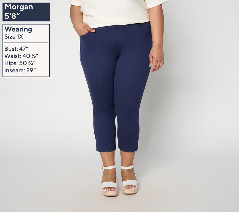 Belle by Kim Gravel Regular Ponte Coastal Cropped Pant — View 4