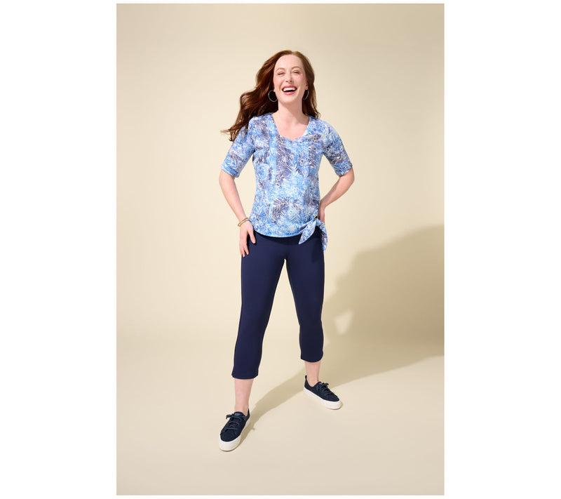 Belle by Kim Gravel Regular Ponte Coastal Cropped Pant — View 9