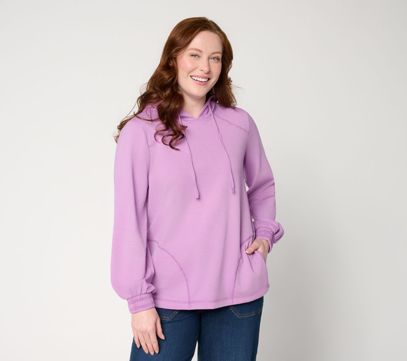 LOGO Lounge by Lori Goldstein Hoodie with Seam Detail — Main view