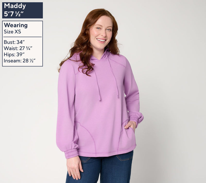 LOGO Lounge by Lori Goldstein Hoodie with Seam Detail — View 3