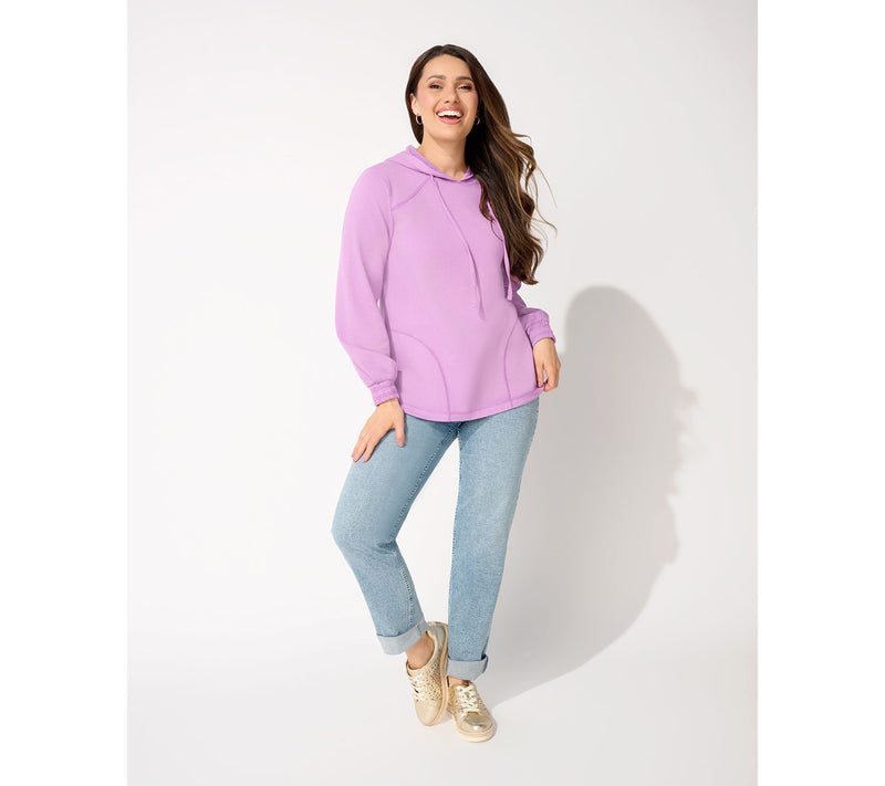 LOGO Lounge by Lori Goldstein Hoodie with Seam Detail — View 8