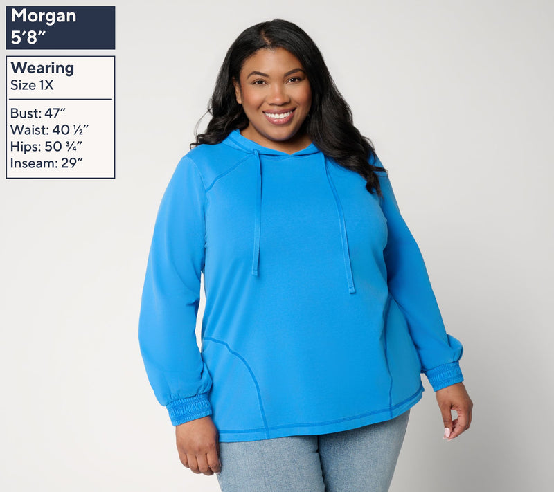 LOGO Lounge by Lori Goldstein Hoodie with Seam Detail — View 2