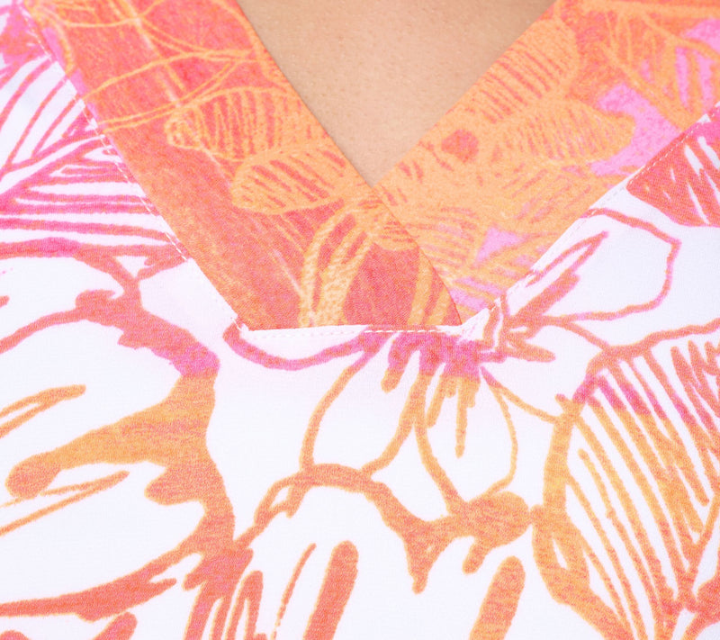 Belle Beach by Kim Gravel Hibiscus Kiss Border Trim Poncho — View 6
