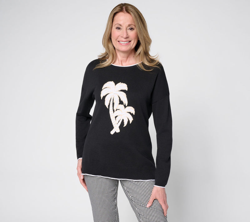 Belle Beach by Kim Gravel Oh Palm Down! Tonal Summer Sweater — View 11