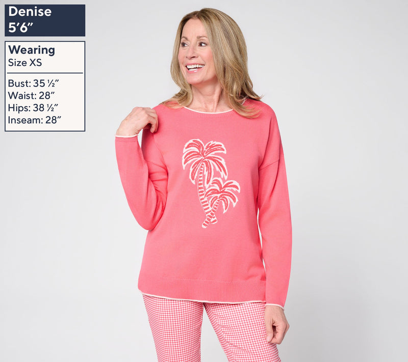 Belle Beach by Kim Gravel Oh Palm Down! Tonal Summer Sweater — View 3