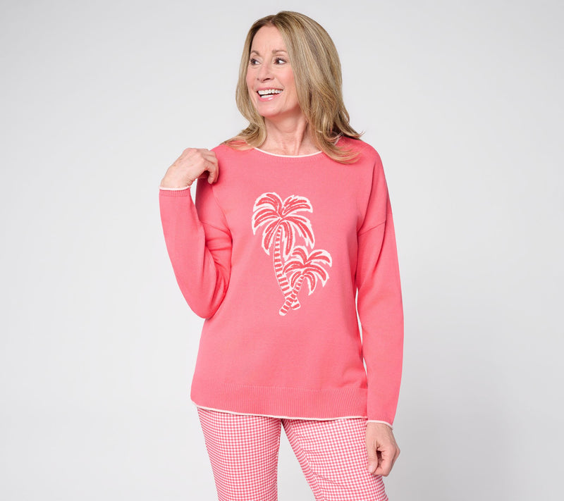 Belle Beach by Kim Gravel Oh Palm Down! Tonal Summer Sweater — View 14