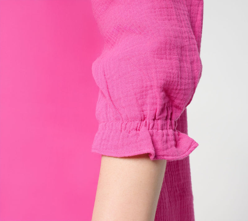 Denim & Co. Beach  Gauze Button Front 3/4 Sleeve Top — View 6