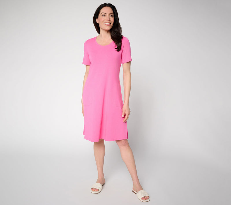 Denim & Co. Regular So Soft Jersey Short Sleeve Dress — View 5