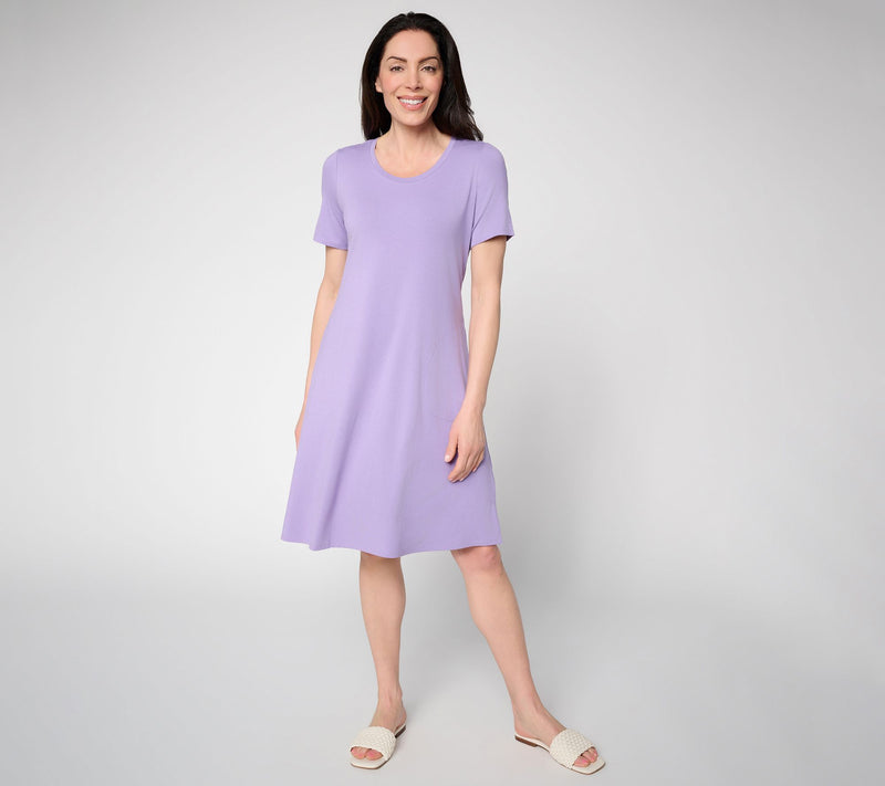 Denim & Co. Regular So Soft Jersey Short Sleeve Dress — View 9