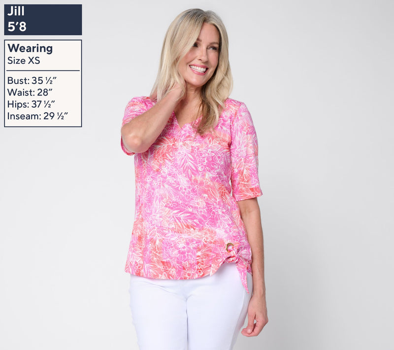 Belle by Kim Gravel Tropic Tide Gold Grommet Side Tie Top — View 10