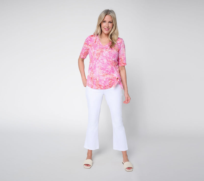 Belle by Kim Gravel Tropic Tide Gold Grommet Side Tie Top — View 12
