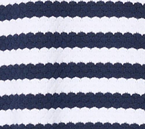 Belle Beach by Kim Gravel Nautical Knit Contrast Trim Striped Hoodie — View 8