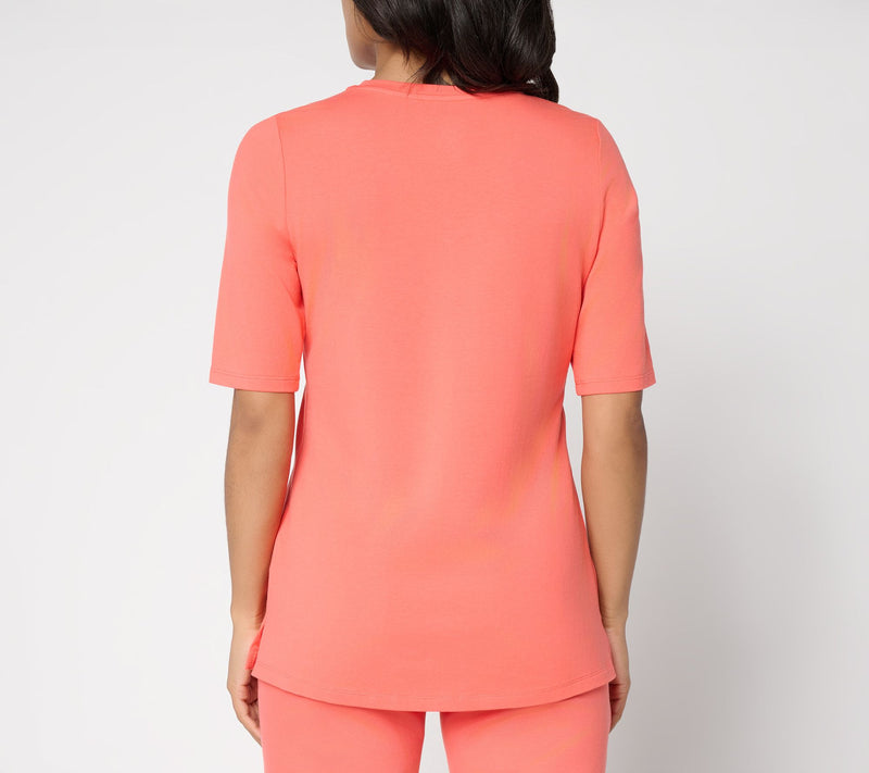 Belle Beach by Kim Gravel Primabelle Knit Bahama Breeze V-Neck Top — View 4