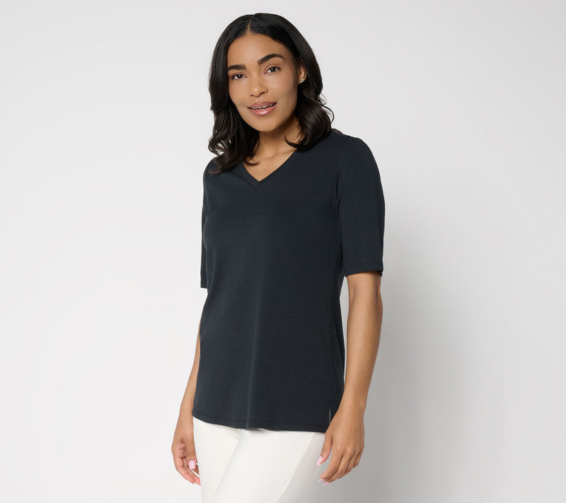 Belle Beach by Kim Gravel Primabelle Knit Bahama Breeze V-Neck Top — View 13