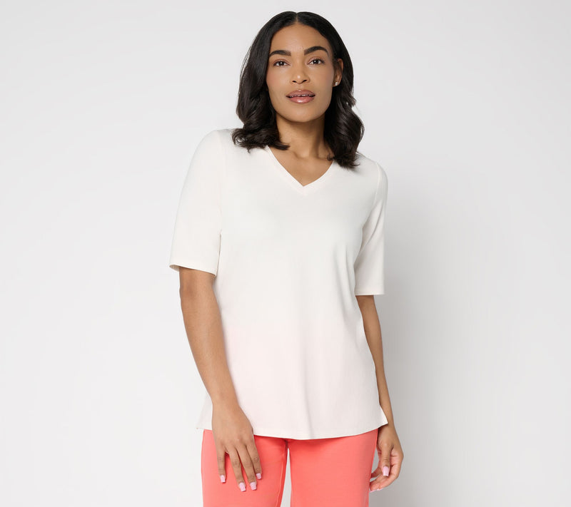 Belle Beach by Kim Gravel Primabelle Knit Bahama Breeze V-Neck Top — View 14