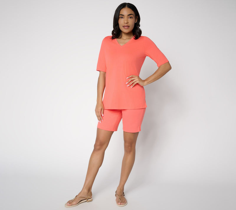 Belle Beach by Kim Gravel Primabelle Knit Bahama Breeze V-Neck Top — View 5