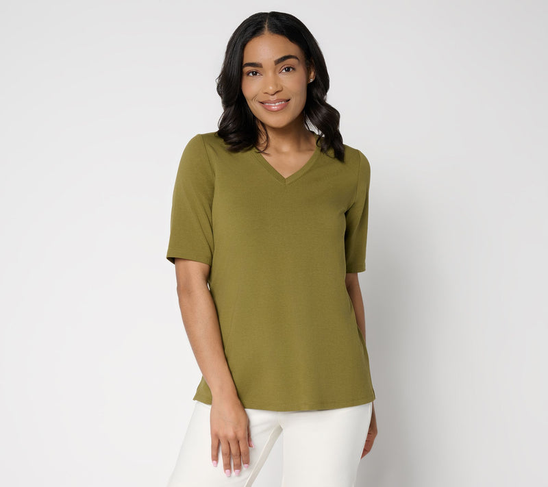 Belle Beach by Kim Gravel Primabelle Knit Bahama Breeze V-Neck Top — View 18