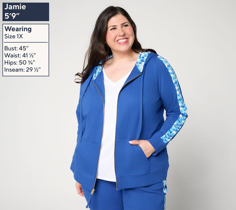 Belle Body by Kim Gravel French Terry Shell Bound Zip Hoodie — View 2