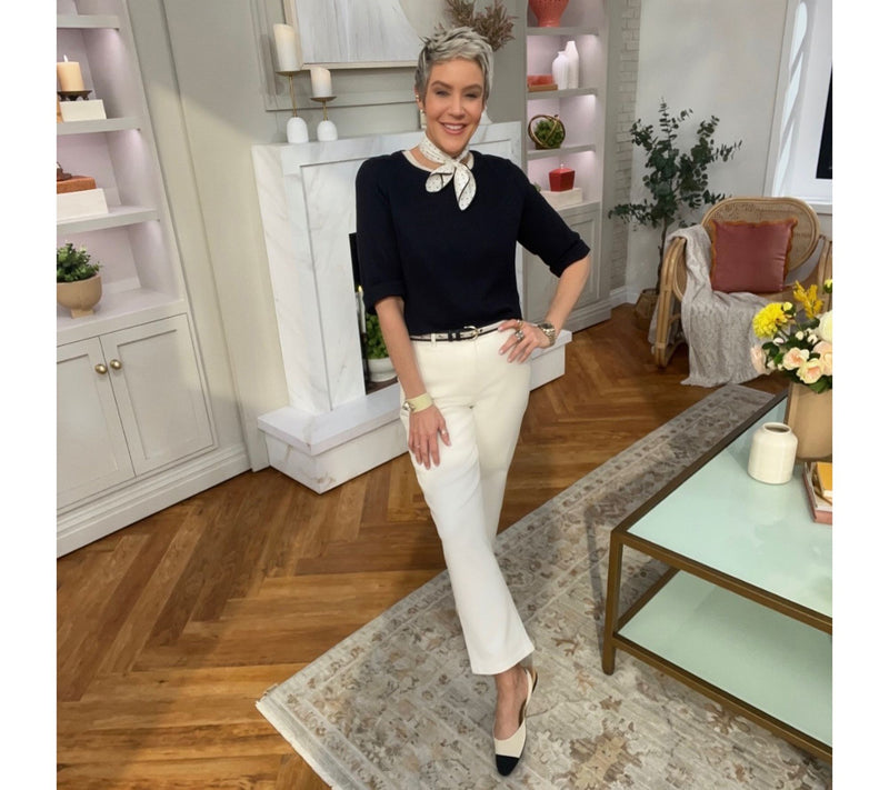 Joan Rivers Marshmallow Gauze Button-Back 3/4 Sleeve Top — View 7