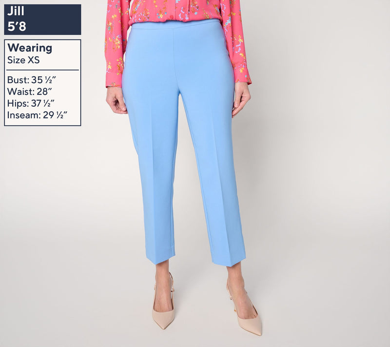 Joan Rivers Petite Bi-Stretch Twill Straight Leg Crop Pants — View 3