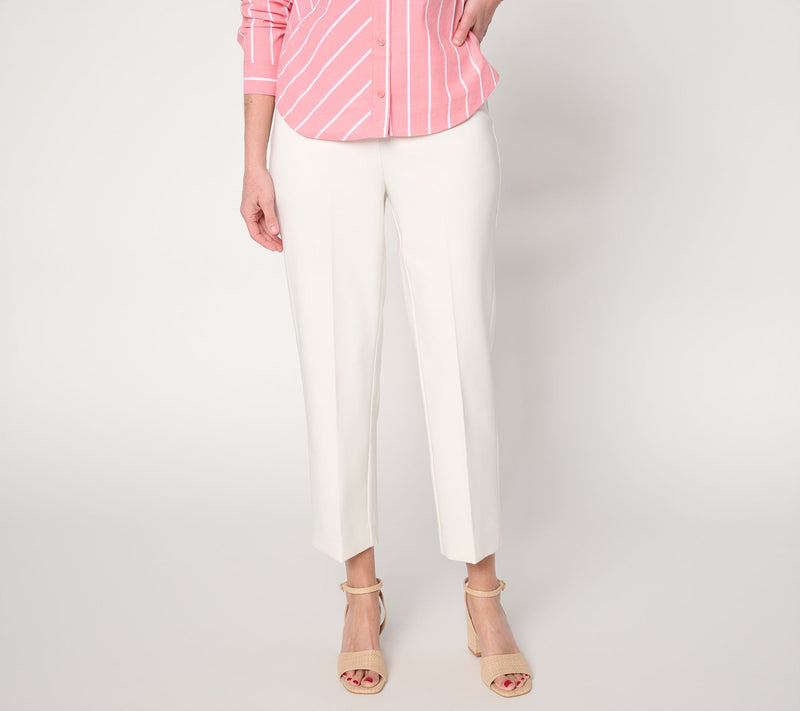 Joan Rivers Petite Bi-Stretch Twill Straight Leg Crop Pants — View 13