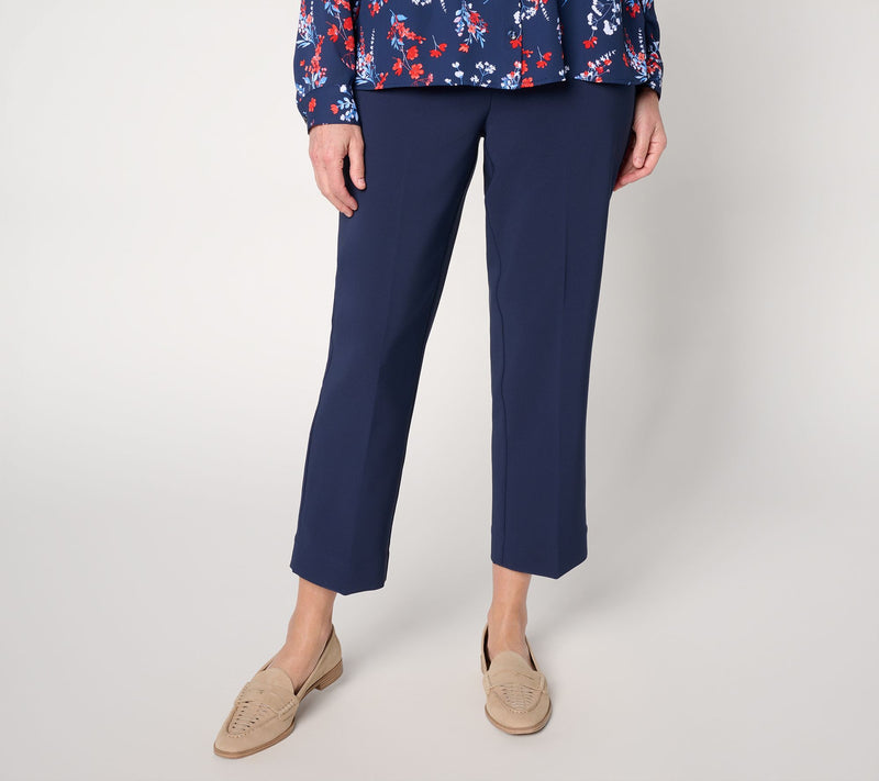 Joan Rivers Petite Bi-Stretch Twill Straight Leg Crop Pants — View 14