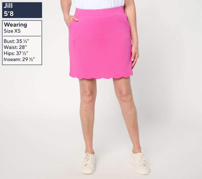 Belle Body by Kim Gravel Petite French Terry Scallop Skort — View 3