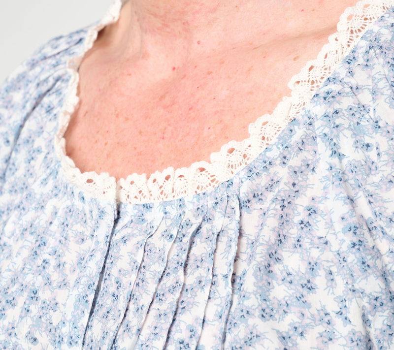 Me by Jennie Garth 100% Cotton Lace Detail Printed Blouse — View 6