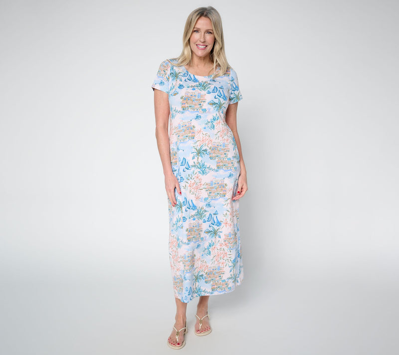 Belle by Kim Gravel Regular TripleLuxe Knit Amalfi Coast Maxi Dress — View 10