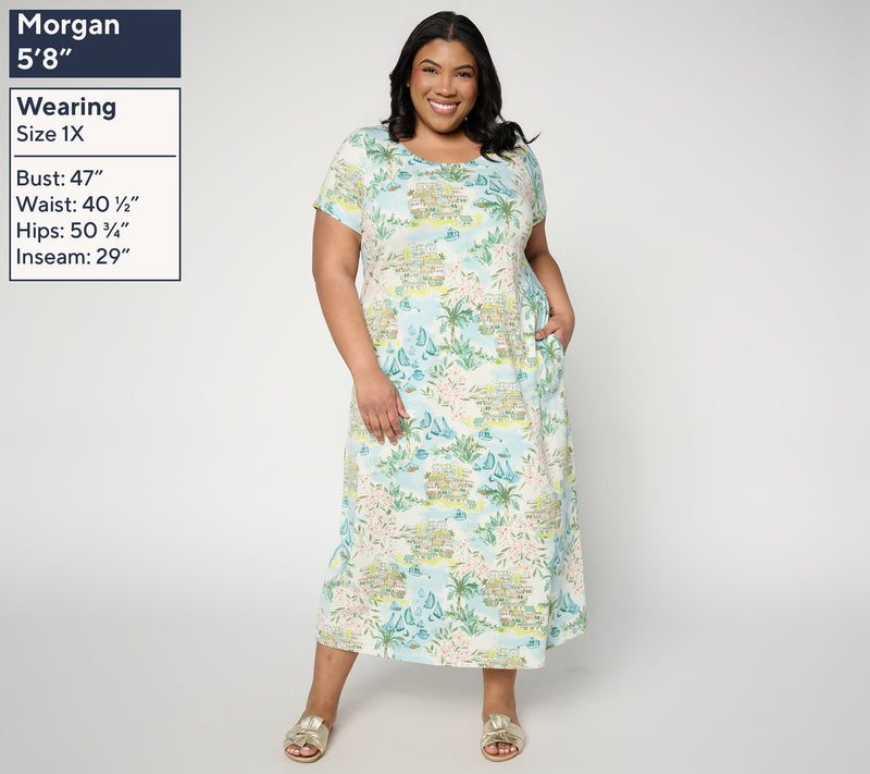 Belle by Kim Gravel Petite TripleLuxe Knit Amalfi Coast Maxi Dress — View 4
