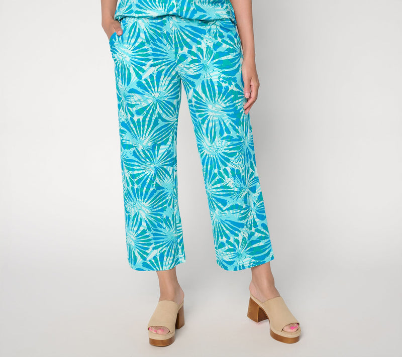 Belle Beach by Kim Gravel Petite Cabana Knit Sunburst Sands Crop Pant — Main view