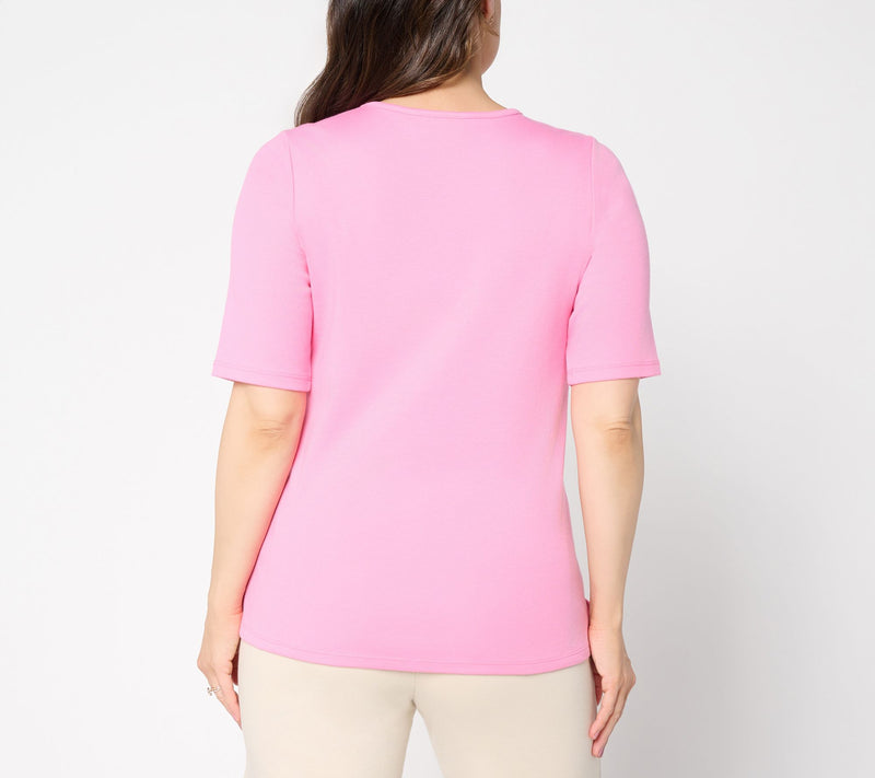 Quacker Factory Berry Picking Elbow Sleeve Top — View 4