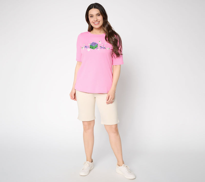Quacker Factory Berry Picking Elbow Sleeve Top — View 5