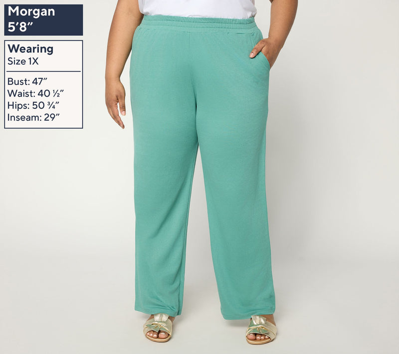 Belle by Kim Gravel Petite Cabana Knit Full Lenth Pant — View 2