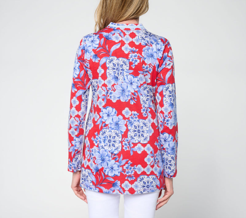 Bellisima by Kim Gravel Petite Ginger Jar Ribbon Trim Top — View 4