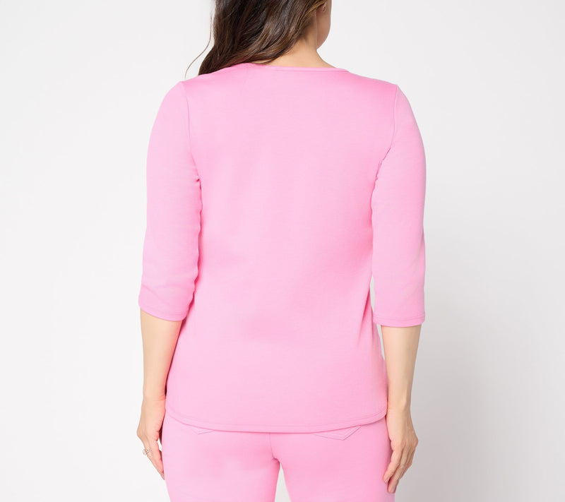 Quacker Factory Petal Power 3/4 Sleeve Top — View 4