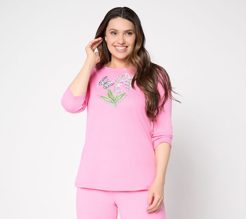 Quacker Factory Petal Power 3/4 Sleeve Top — View 11