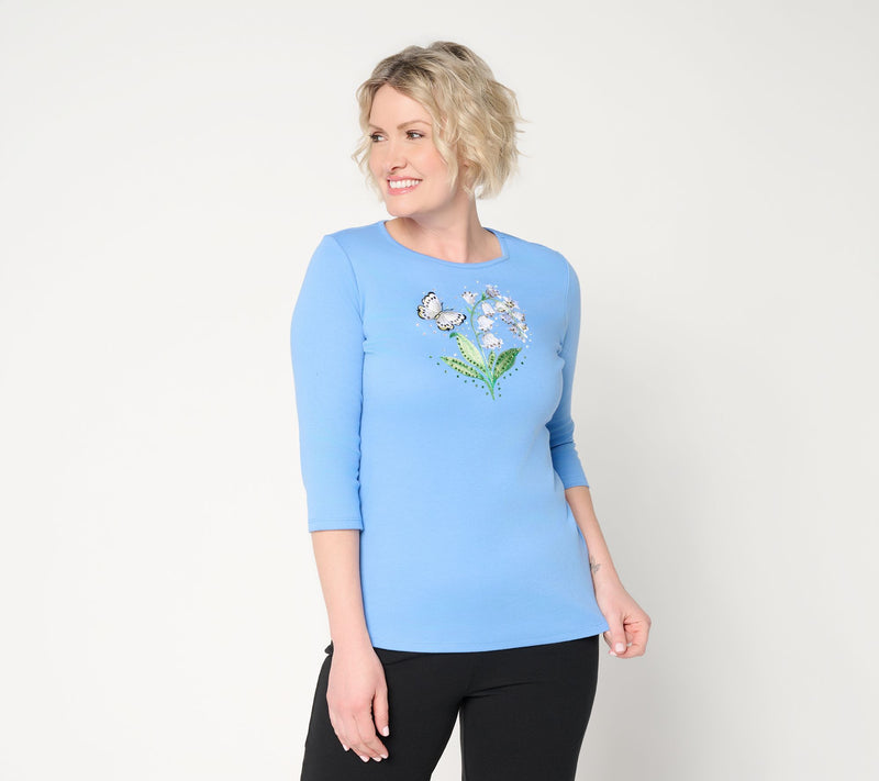 Quacker Factory Petal Power 3/4 Sleeve Top — View 12