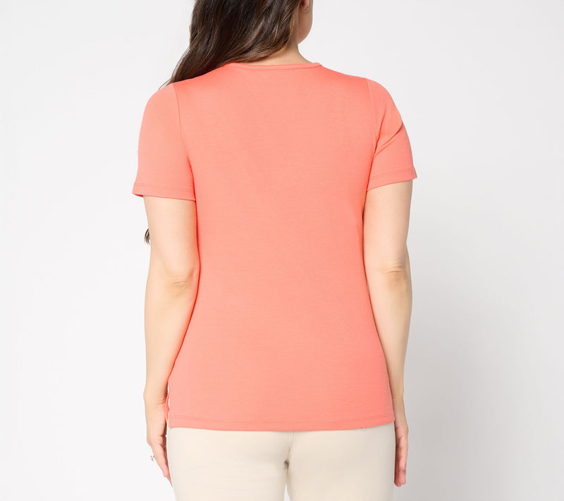 Quacker Factory Sea Shelling By the Sea Shore Short Sleeve Top — View 4