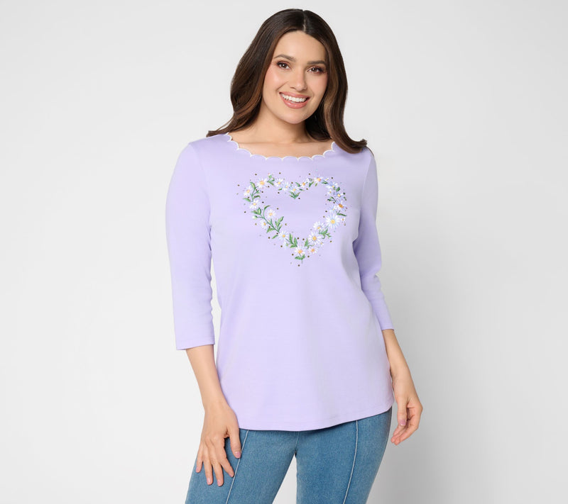 Quacker Factory Seize the Daisy 3/4 Sleeve Top — View 3