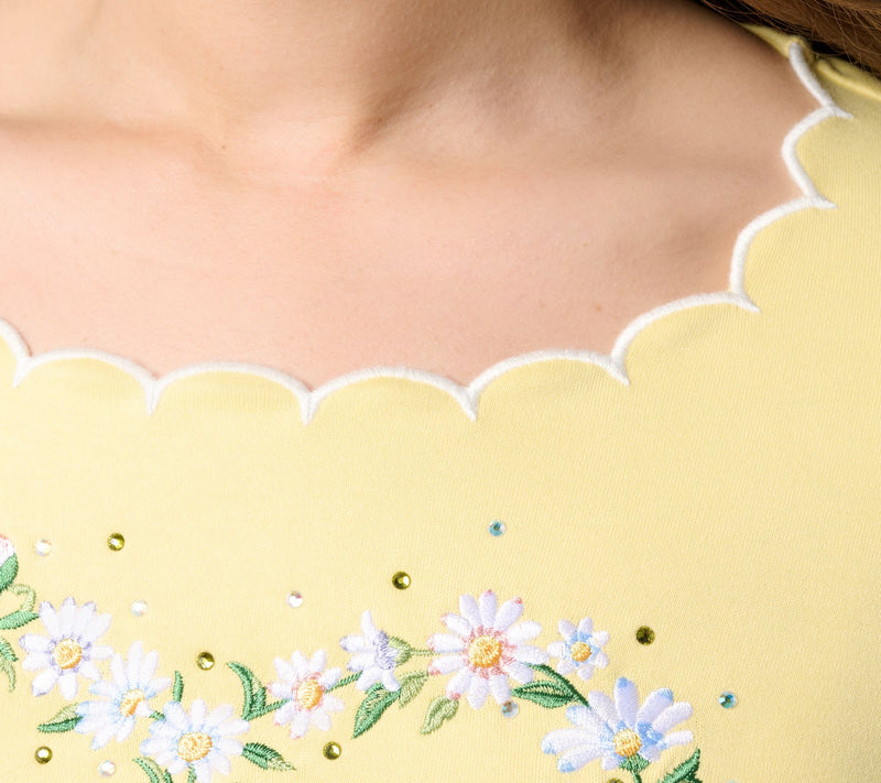 Quacker Factory Seize the Daisy 3/4 Sleeve Top — View 9