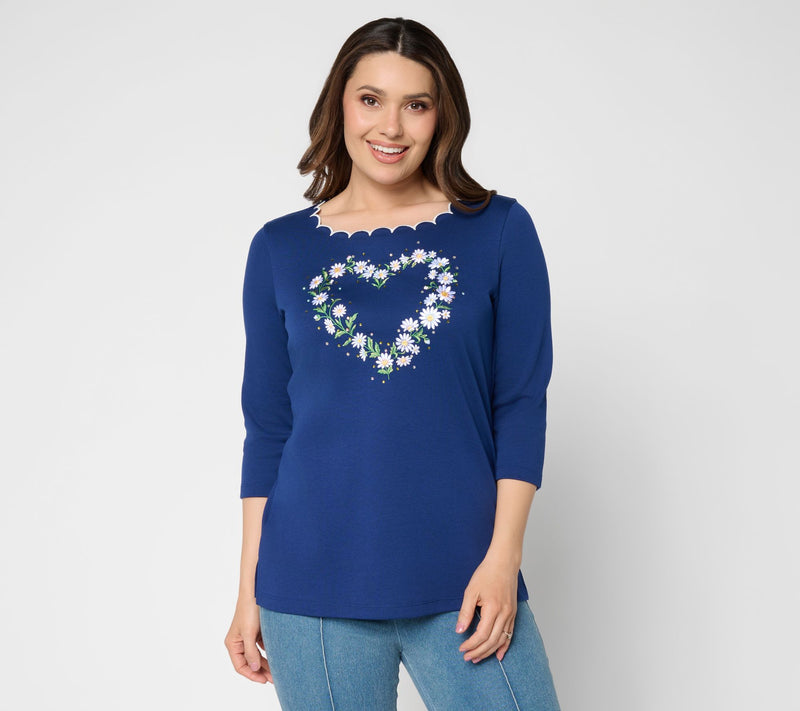 Quacker Factory Seize the Daisy 3/4 Sleeve Top — View 2