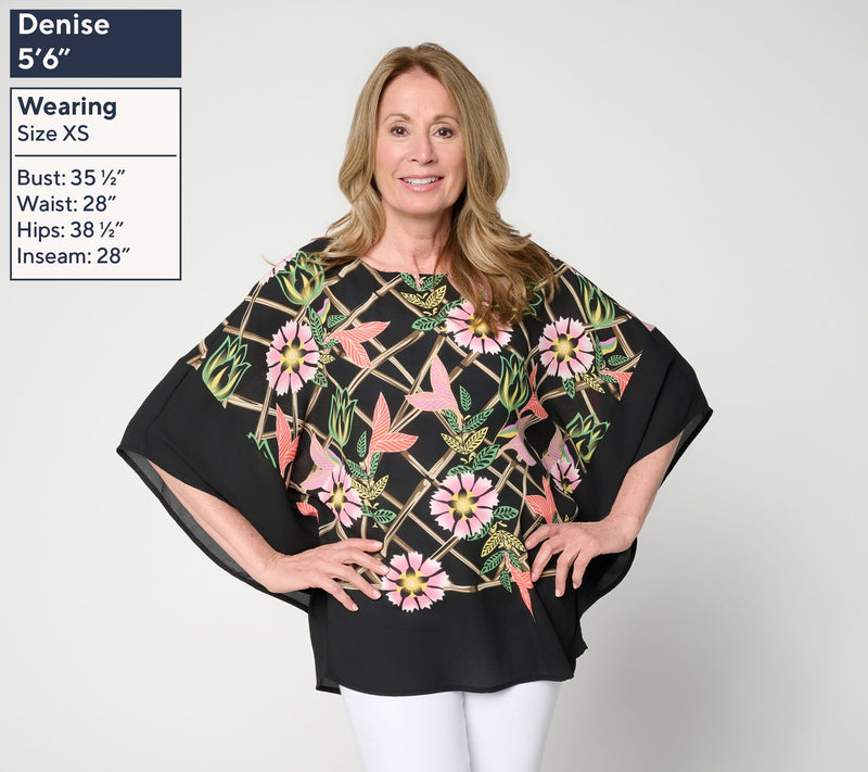 Quacker Factory Femme Fatale Printed Butterfly Top — View 3