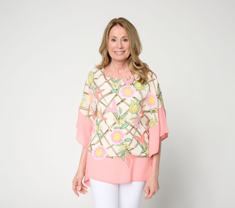 Quacker Factory Femme Fatale Printed Butterfly Top — View 10