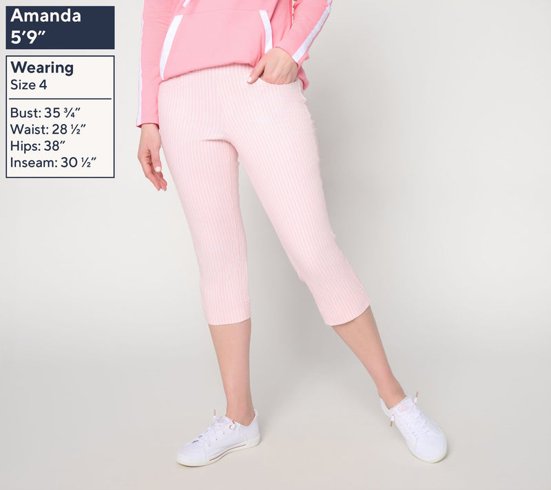 Belle by Kim Gravel Regular TripleLuxe Stripe Twill Capri Jean — View 9