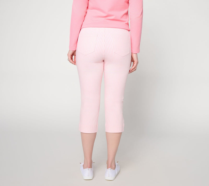 Belle by Kim Gravel Regular TripleLuxe Stripe Twill Capri Jean — View 10