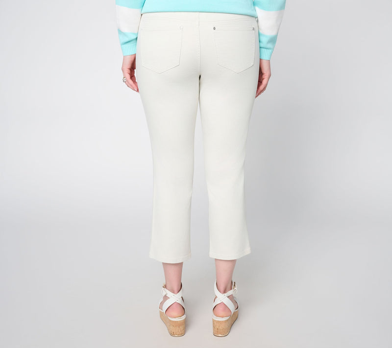 Belle by Kim Gravel Petite TripleLuxe Stripe Twill Capri Jean — View 10